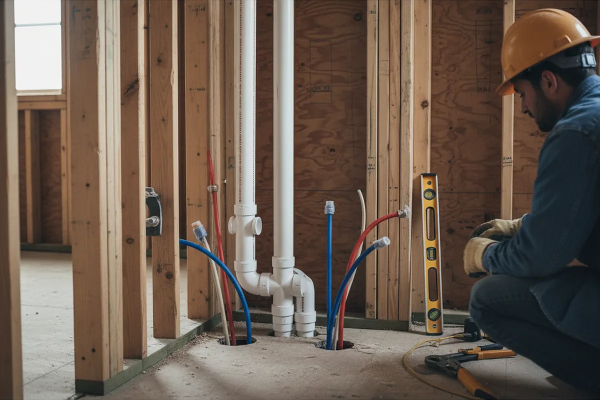 Drain and supply rough-in during Leak Detection in Ladson