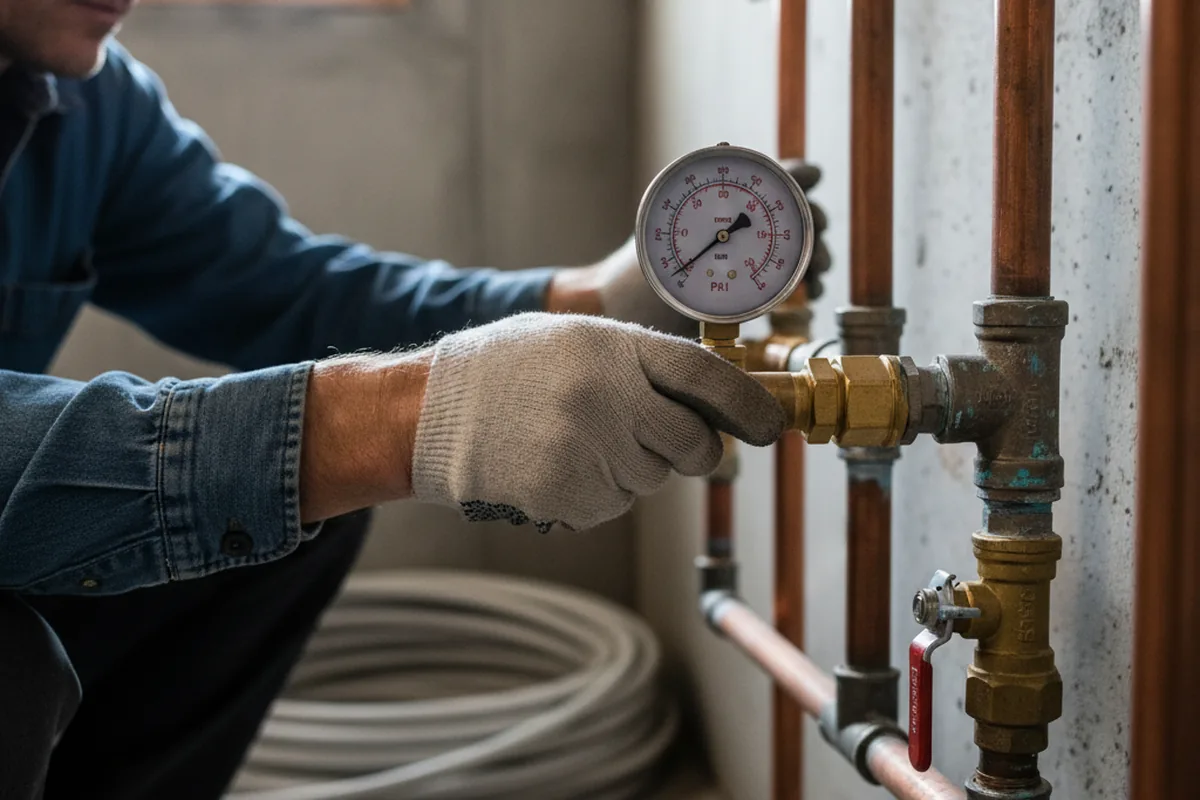 Pressure testing a repaired line during Water Line Repair in Ladson